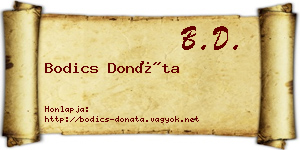Bodics Donáta névjegykártya